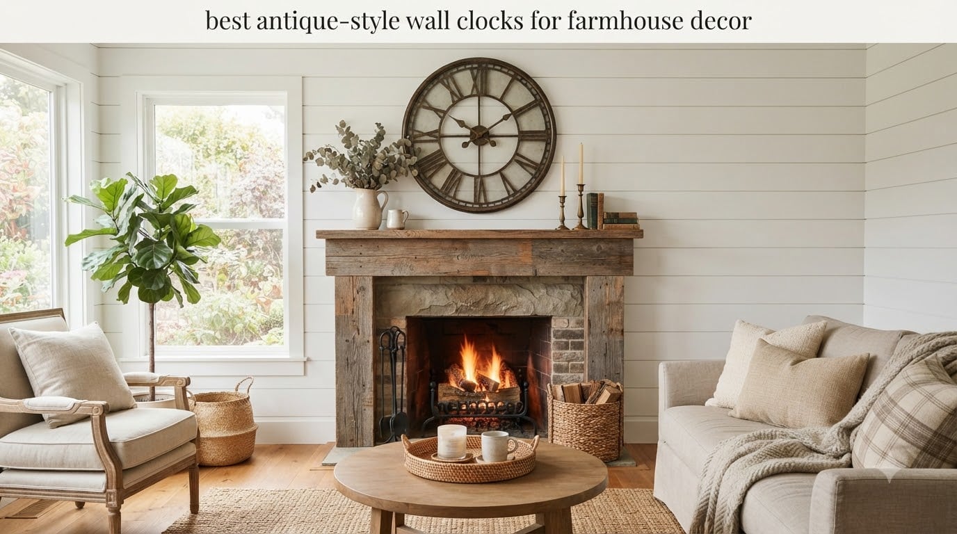 best antique-style wall clocks for farmhouse decor
