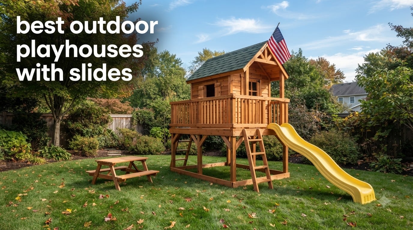 best outdoor playhouses with slides