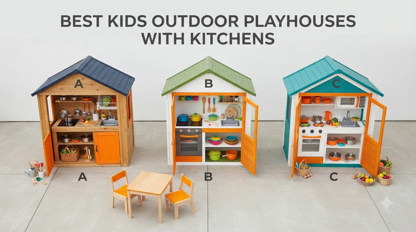 best kids outdoor playhouses with kitchens