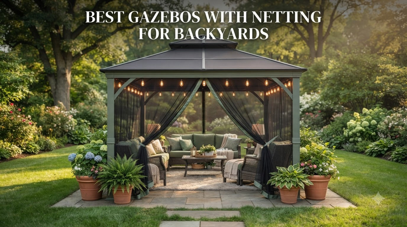 best gazebos with netting for backyards