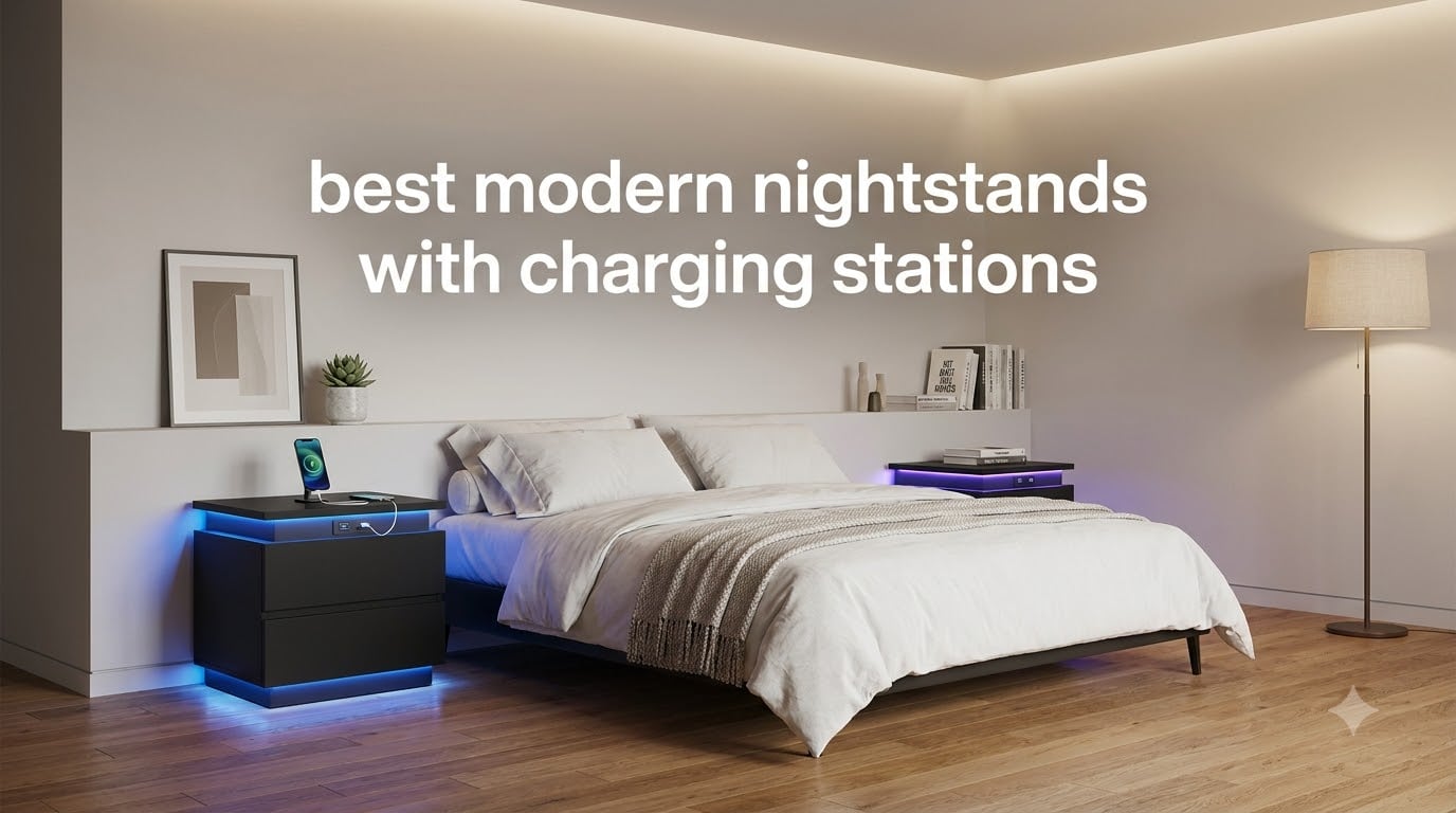 best modern nightstands with charging stations