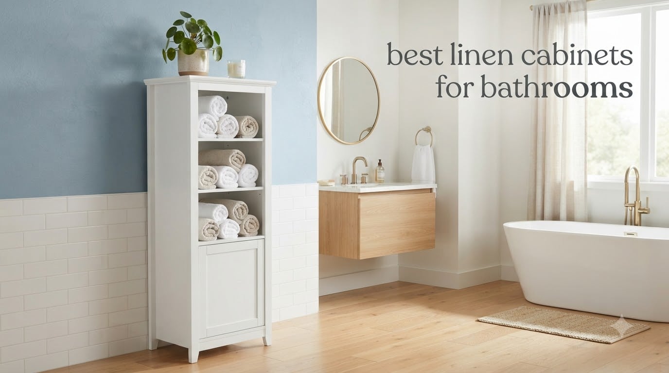best linen cabinets for bathrooms