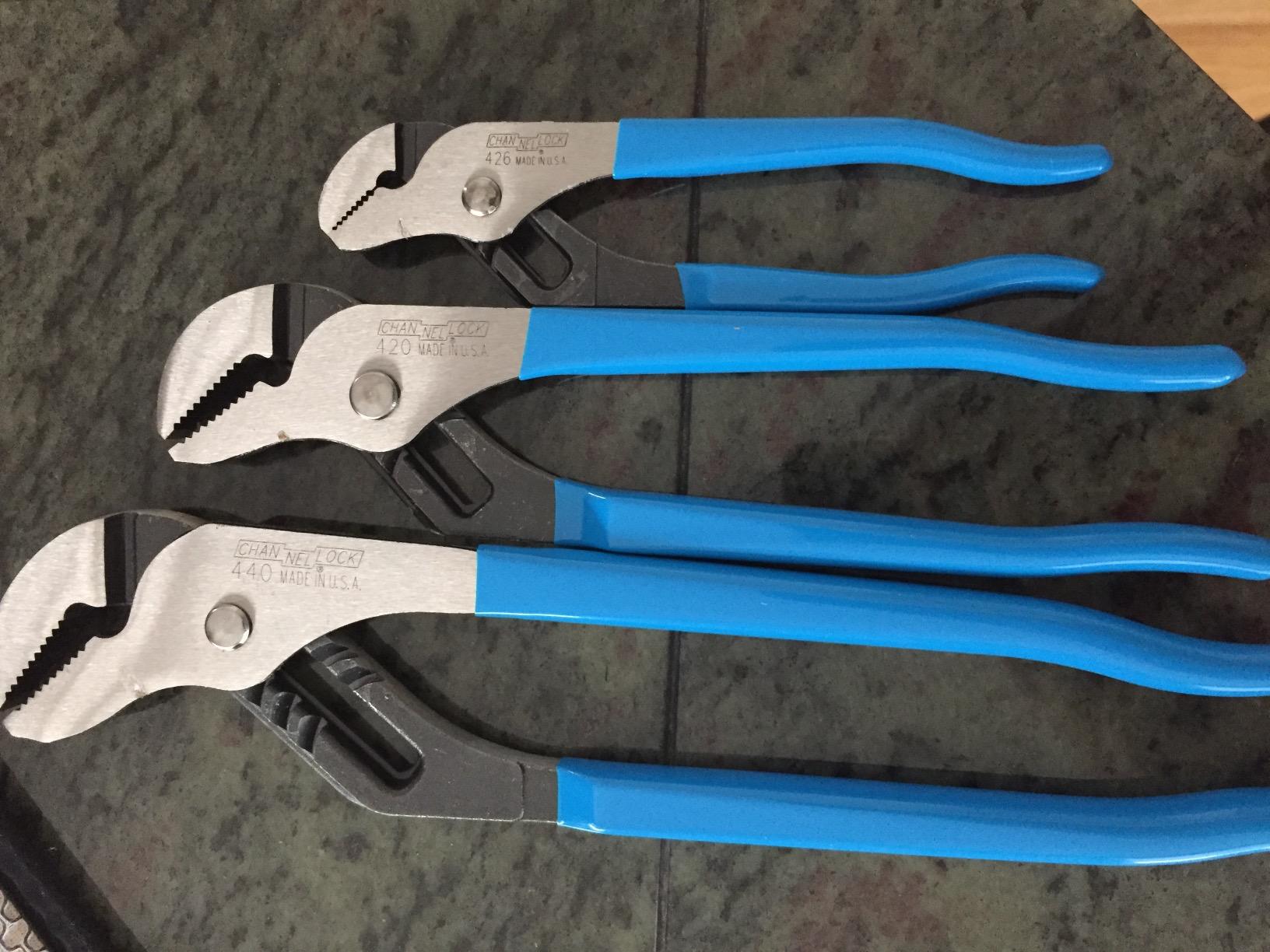 Channellock 3pc Tongue & Groove Pliers Set GS-3 - Laser Heat-Treated Teeth, High Carbon Steel - 6.5