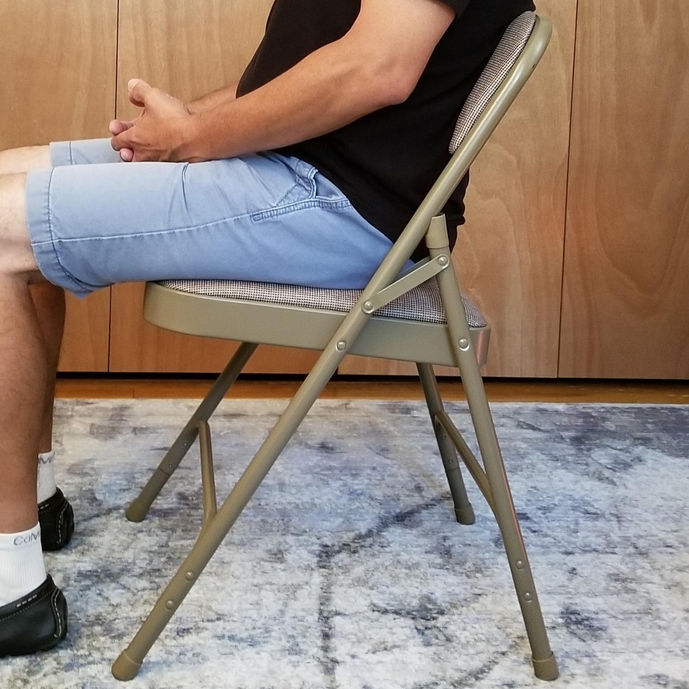 National Public Seating 2200 Series Steel Frame Upholstered Premium Fabric Seat and Back Folding Chair with Double Brace, 480 lbs Capacity, Model 2202 Graystone/Gray (Carton of 4) customer photo 2