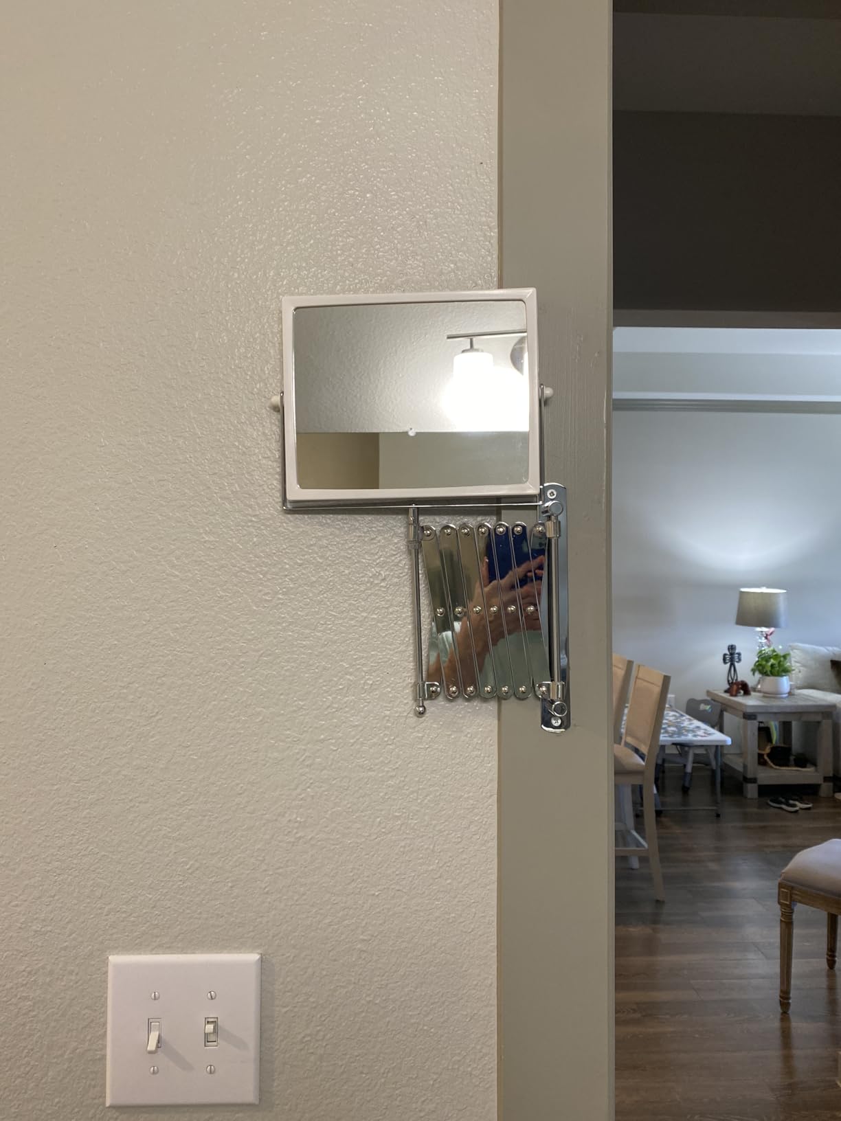 JERDON Wall-Mounted Makeup Mirror - 5X Magnification - Chrome - J2020C customer photo 1