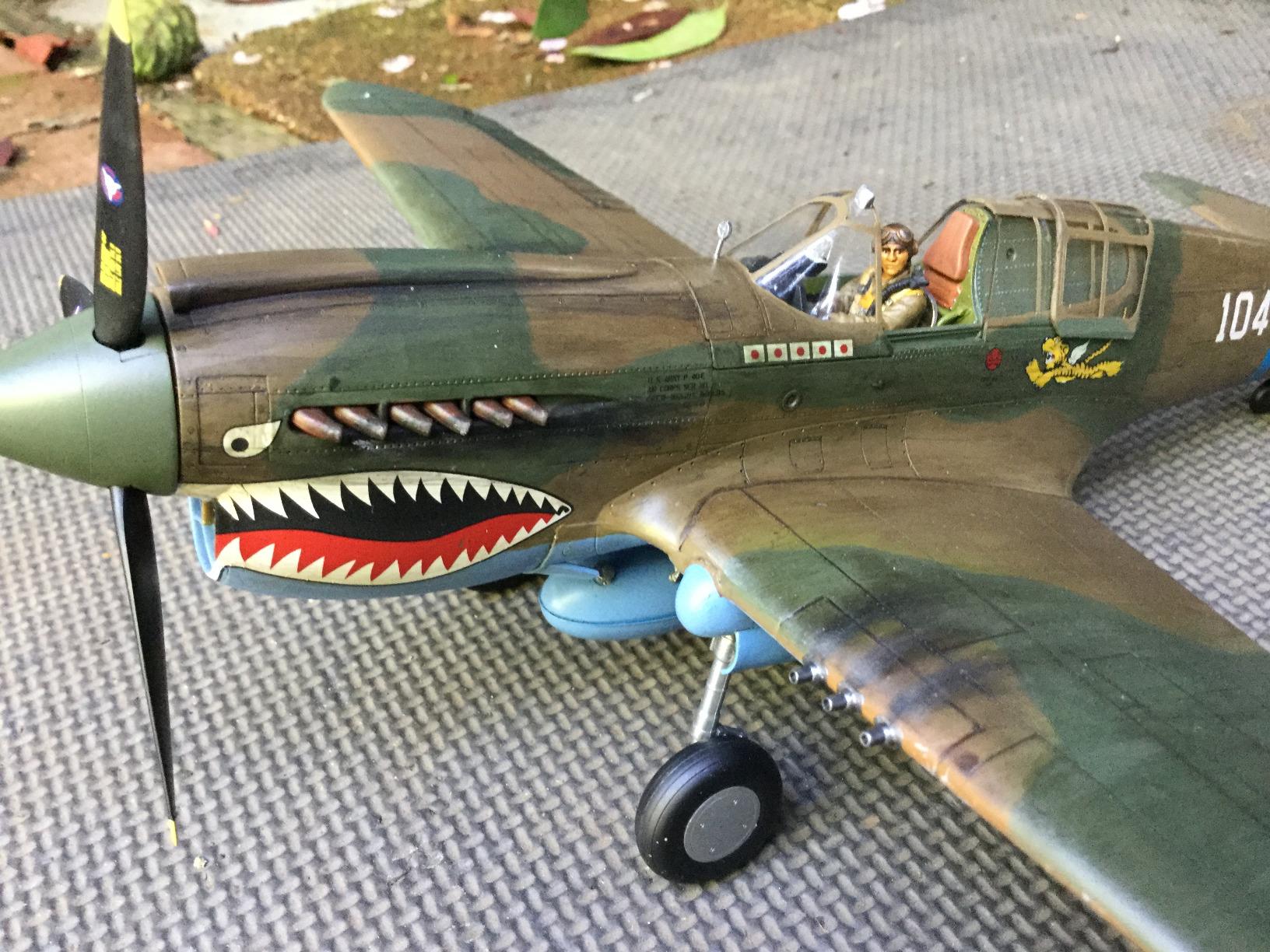 Hasegawa 1/32 P-40E Warhawk Texas Longhorn with Pilot Figure, Drop Tank and 500lb Bomb customer photo 2