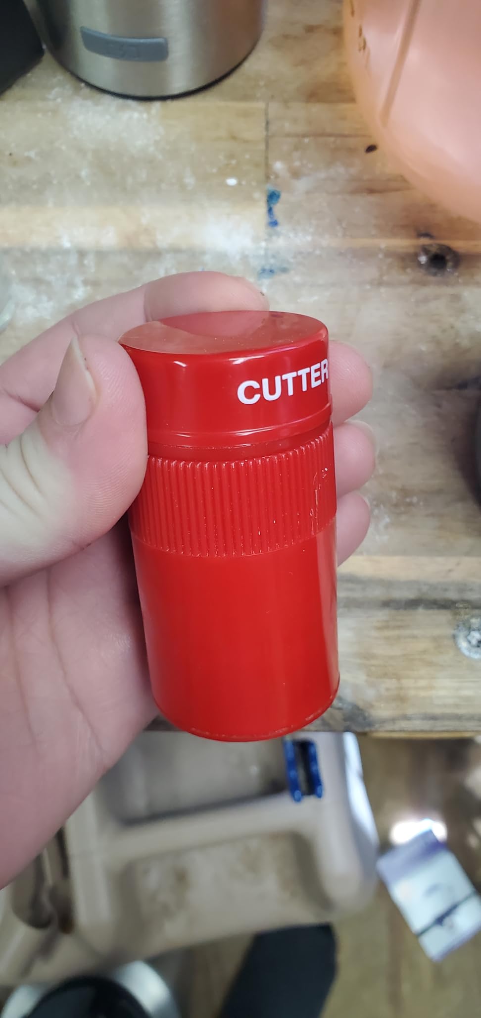 Ezy Dose 3 Compartment Pill Crusher, Cutter & Grinder, Drinking Cup, Blue | Safely Cut Pills, Vitamins, Tablets, Accurate and Easy Cutting, Stainless Steel Blade, BPA Free customer photo 2