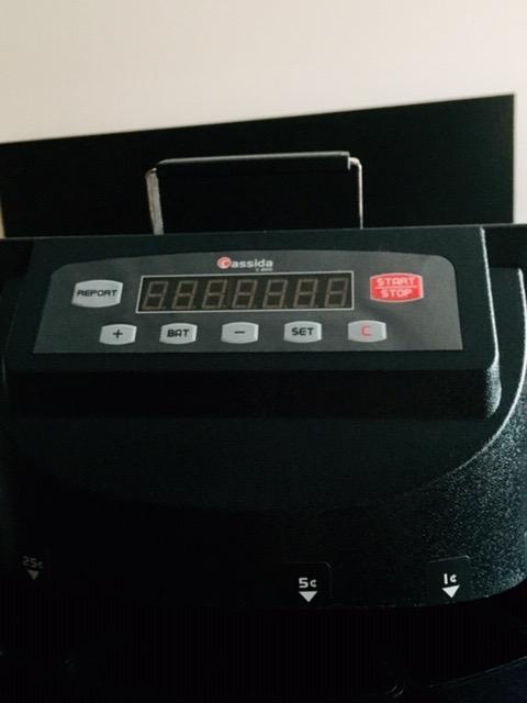 Cassida C100 Electronic Coin Sorter/Counter, Countable coins 1¢, 5¢, 10¢, 25¢, 250 coins/min, 110 VAC customer photo 2