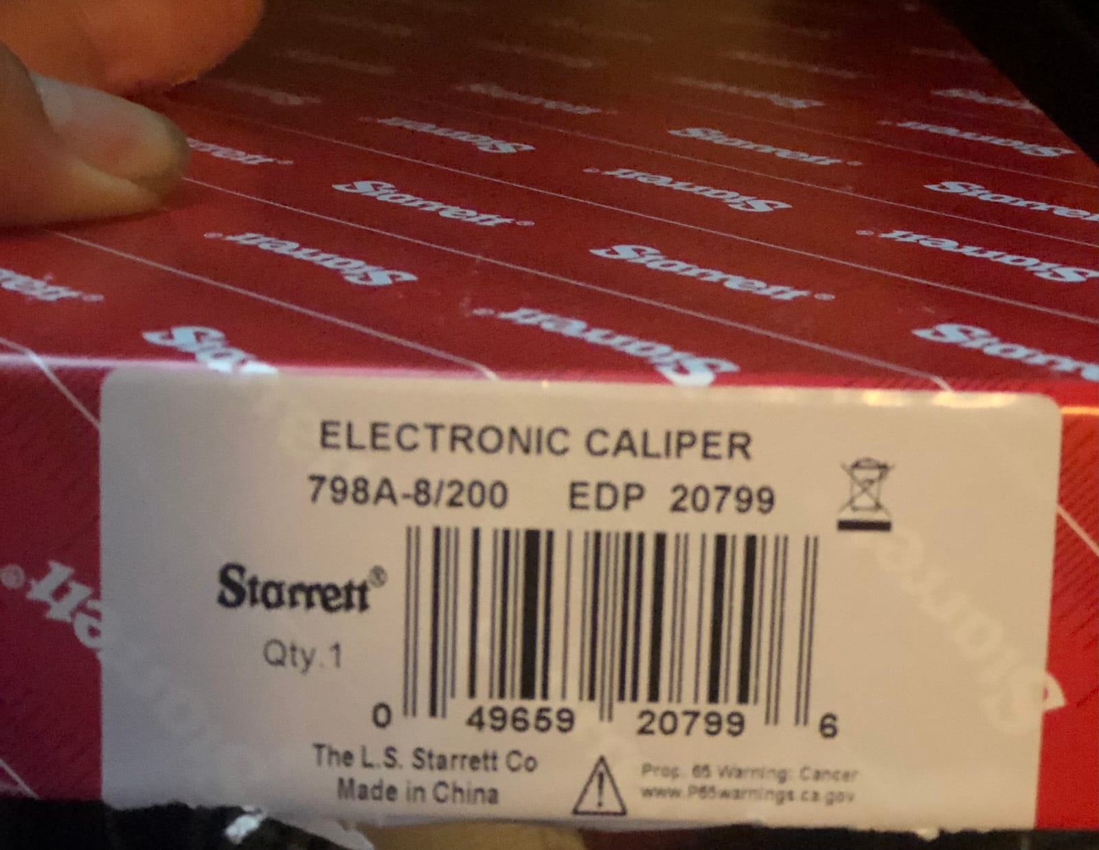 Starrett Stainless Steel IP67 Electronic Slide Caliper, 0-8