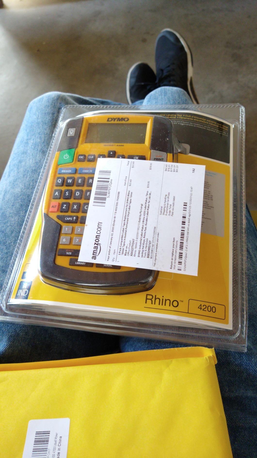 DYMO Industrial Label Maker, Rhino 4200, Time-Saving Hot Keys, Prints Fast - Durable For Job Sites and Heavy-Duty Labeling Jobs customer photo 1