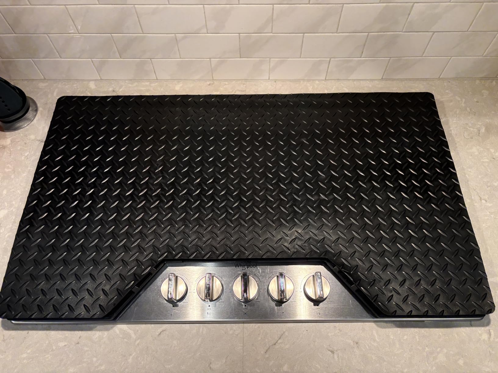 Rubber-Cal Diamond-Plate Rubber Flooring Roll - 3 mm x 4 ft x 7 ft Roll - Black customer photo 2