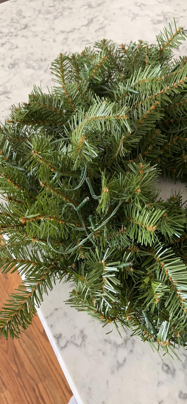 National Tree Company 24in Pre-Lit Norwood Fir Artificial Christmas Wreath | 50 Warm White LED Lights, 250 Tips, Timer, Christmas Decoration, Green customer photo 2