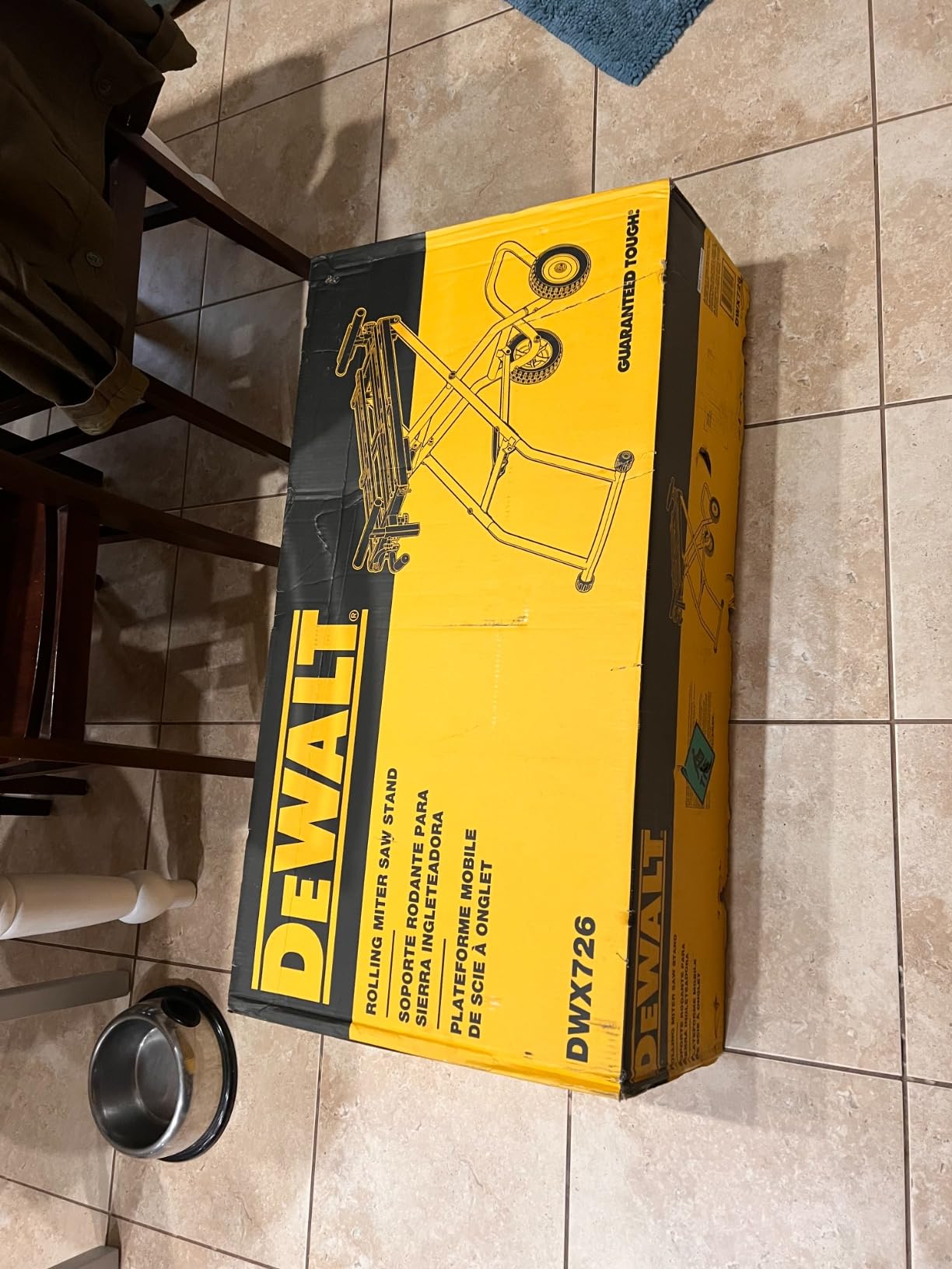 DEWALT Miter Saw Stand With Wheels, 32-1/2 in. x 60 in Foldable Rollling Stand, Adjustable Height, Durable Steel, 8 ft. Material Support, Universal Mounting Rails (DWX726) customer photo 1