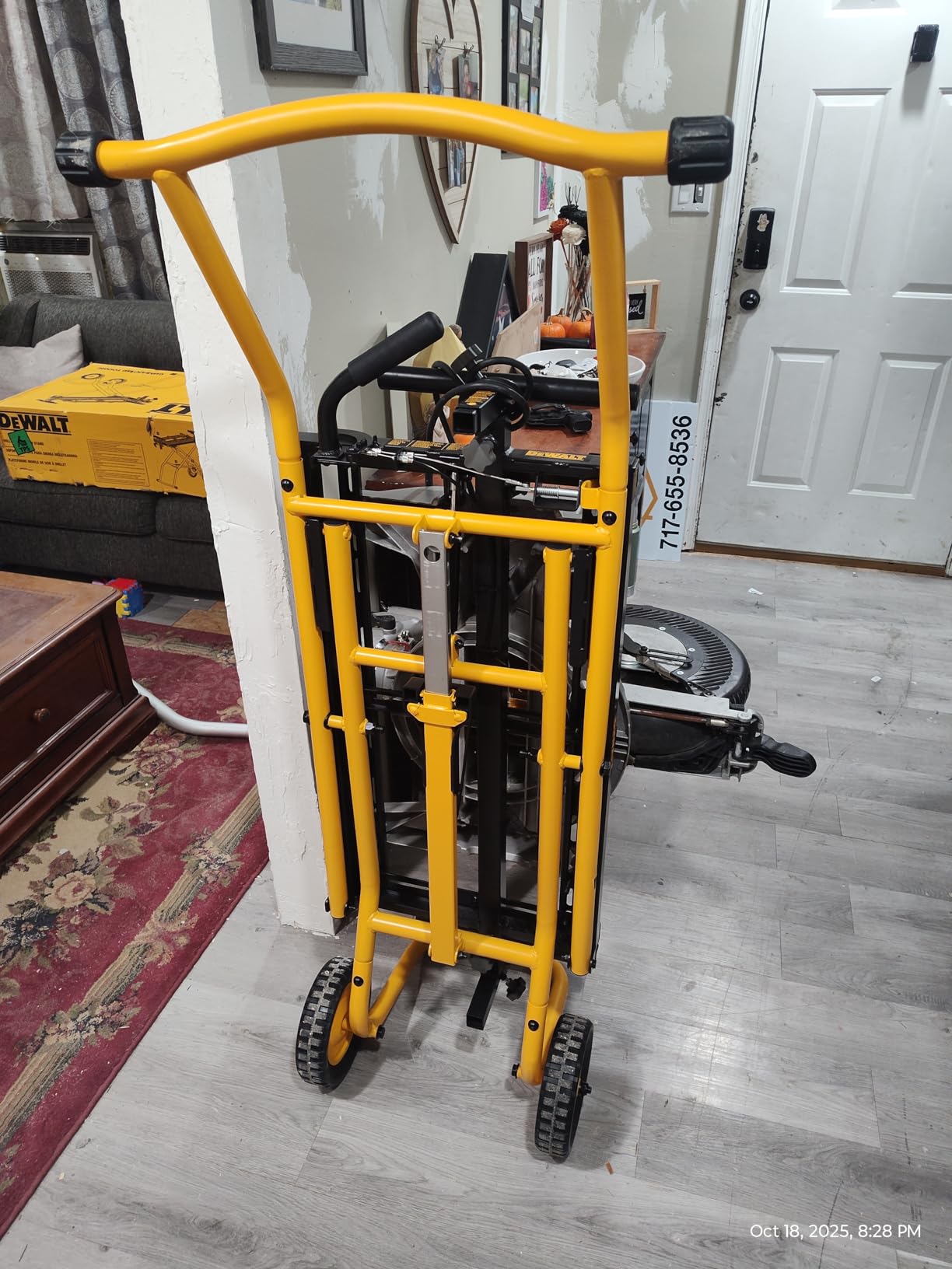 DEWALT Miter Saw Stand With Wheels, 32-1/2 in. x 60 in Foldable Rollling Stand, Adjustable Height, Durable Steel, 8 ft. Material Support, Universal Mounting Rails (DWX726) customer photo 2