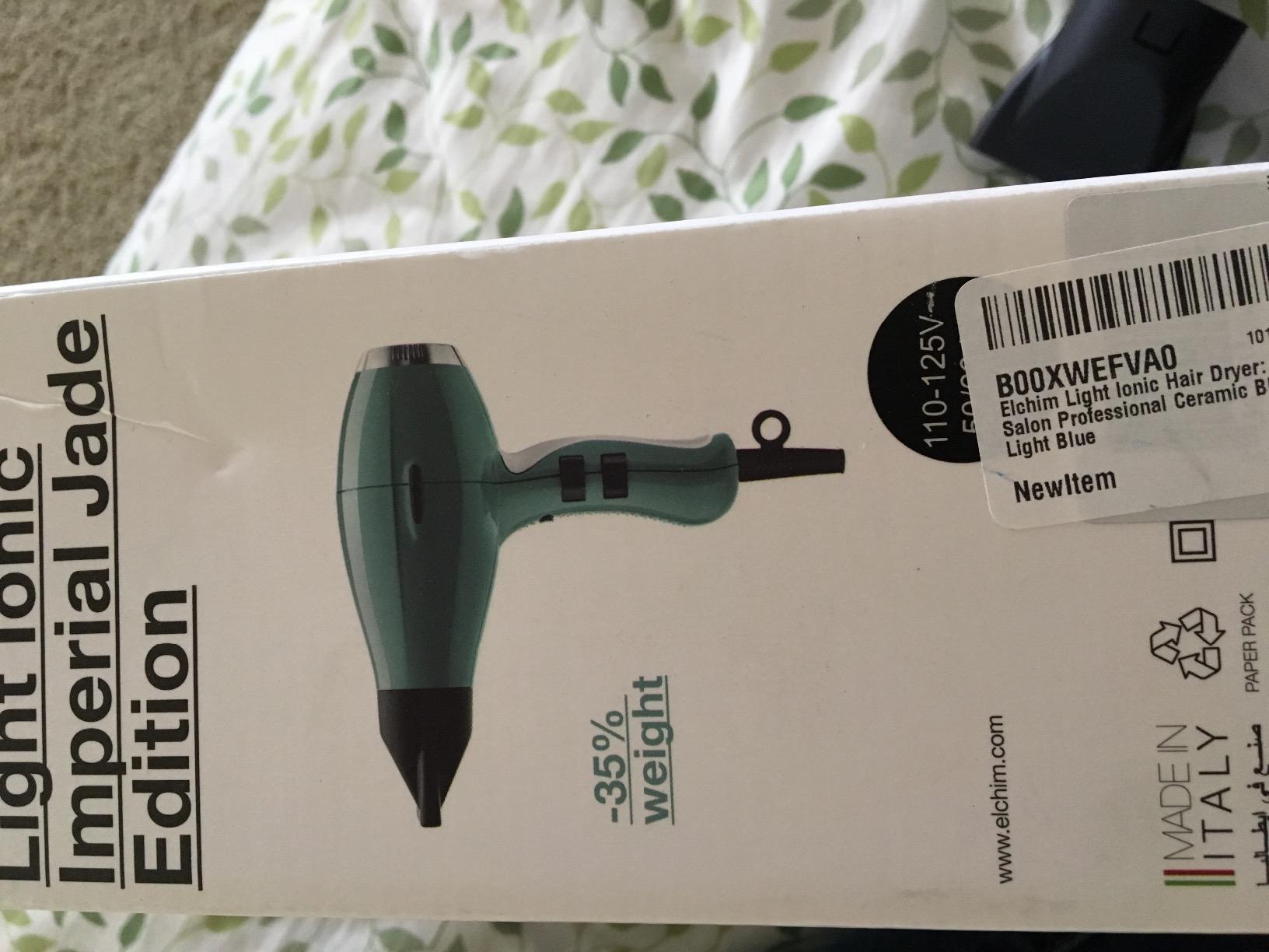 Elchim 3900 Healthy Ionic Professional Hair Dryer, 1875W Blow Dryer, Ionic & Ceramic System, 30%+ Faster Drying, Low EMF Protection, Dual Quick-Lock Concentrators, Made in Italy, Black & Silver customer photo 1