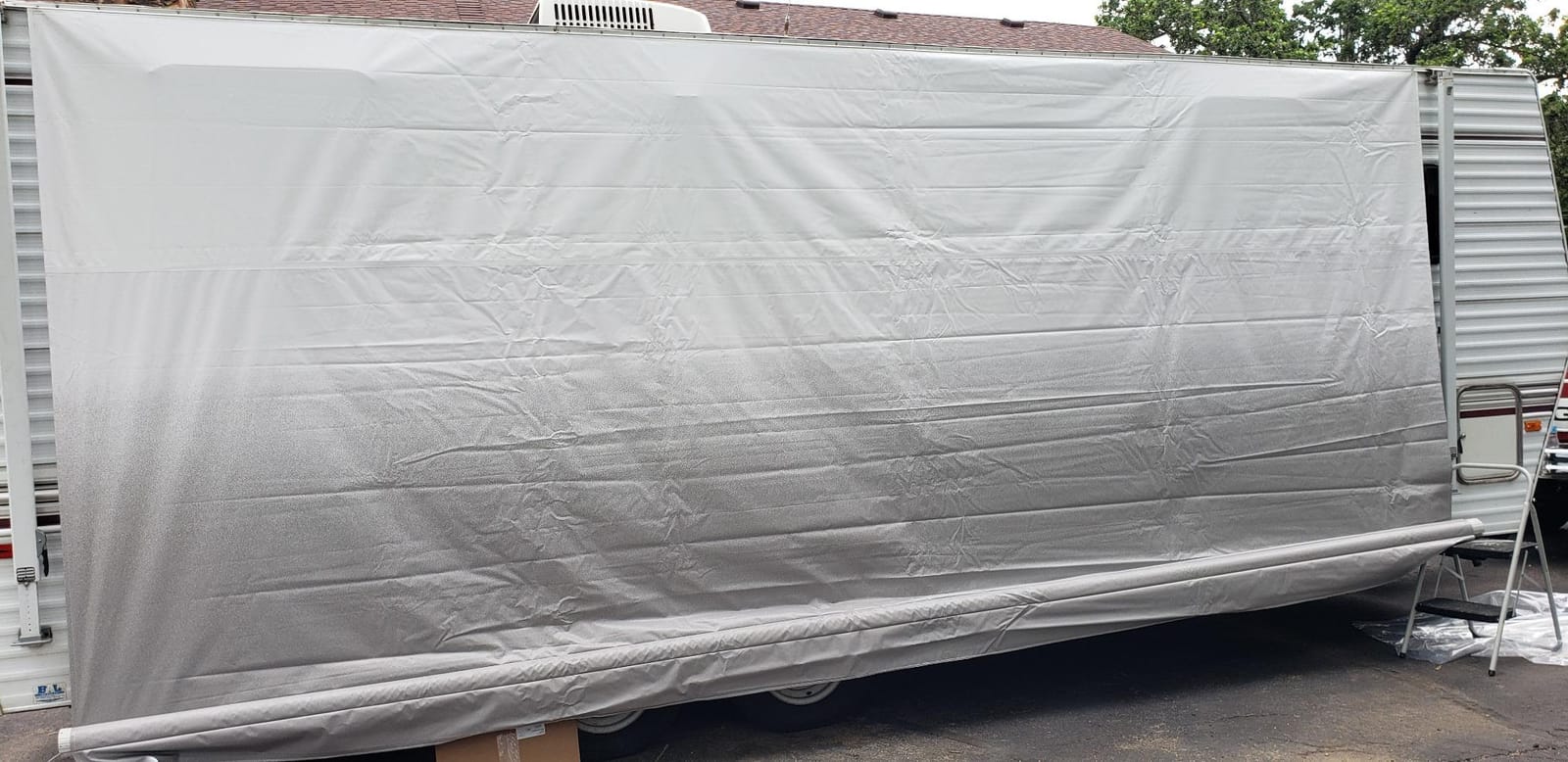 SunWave- RV Awning Fabric Replacement | RV Electric Awning Fabric Replacement | Premium Vinyl RV Canopy | Awning Replacement (16', Camel Fade) customer photo 1