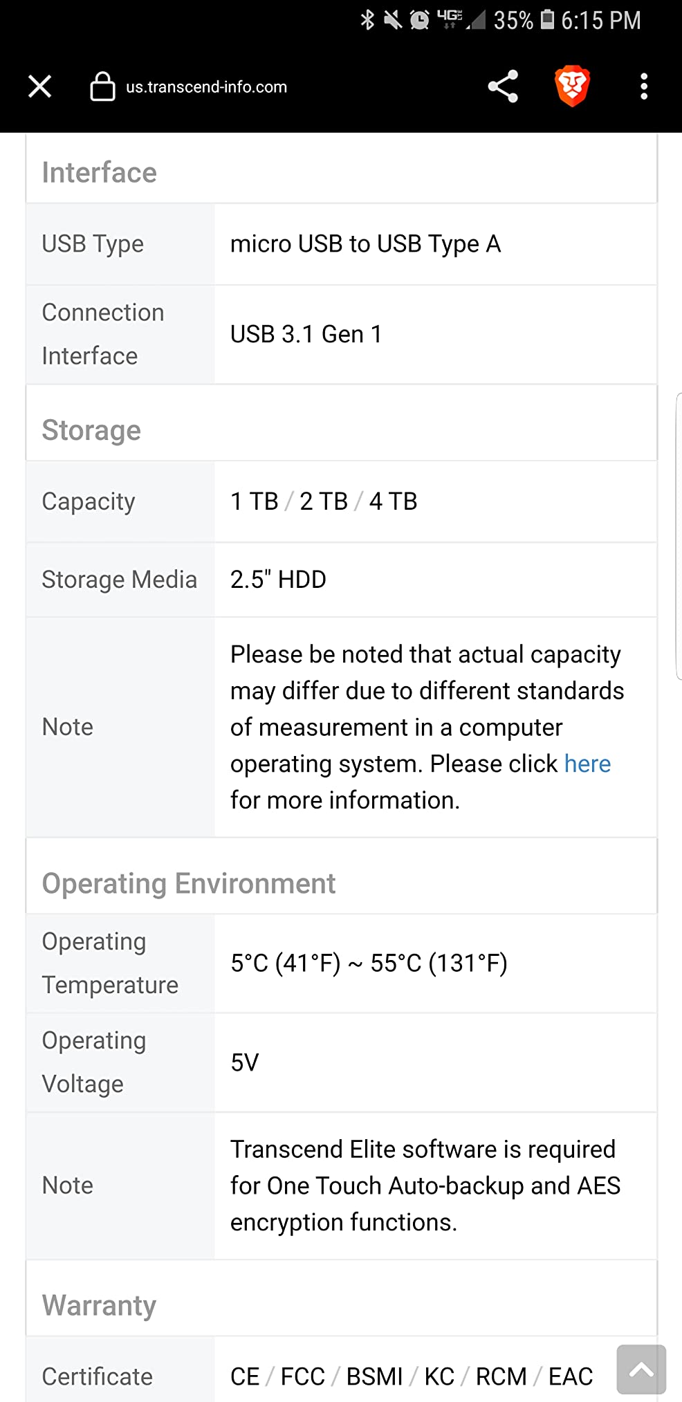 Transcend 2TB StoreJet 25H3 Rugged Portable HDD, One Touch Backup | 3-stage shock protection, External Hard Drive, USB 3.1 Type-A, Anti-Shock Resistant, Lightning-Fast Speeds, Purple customer photo 2