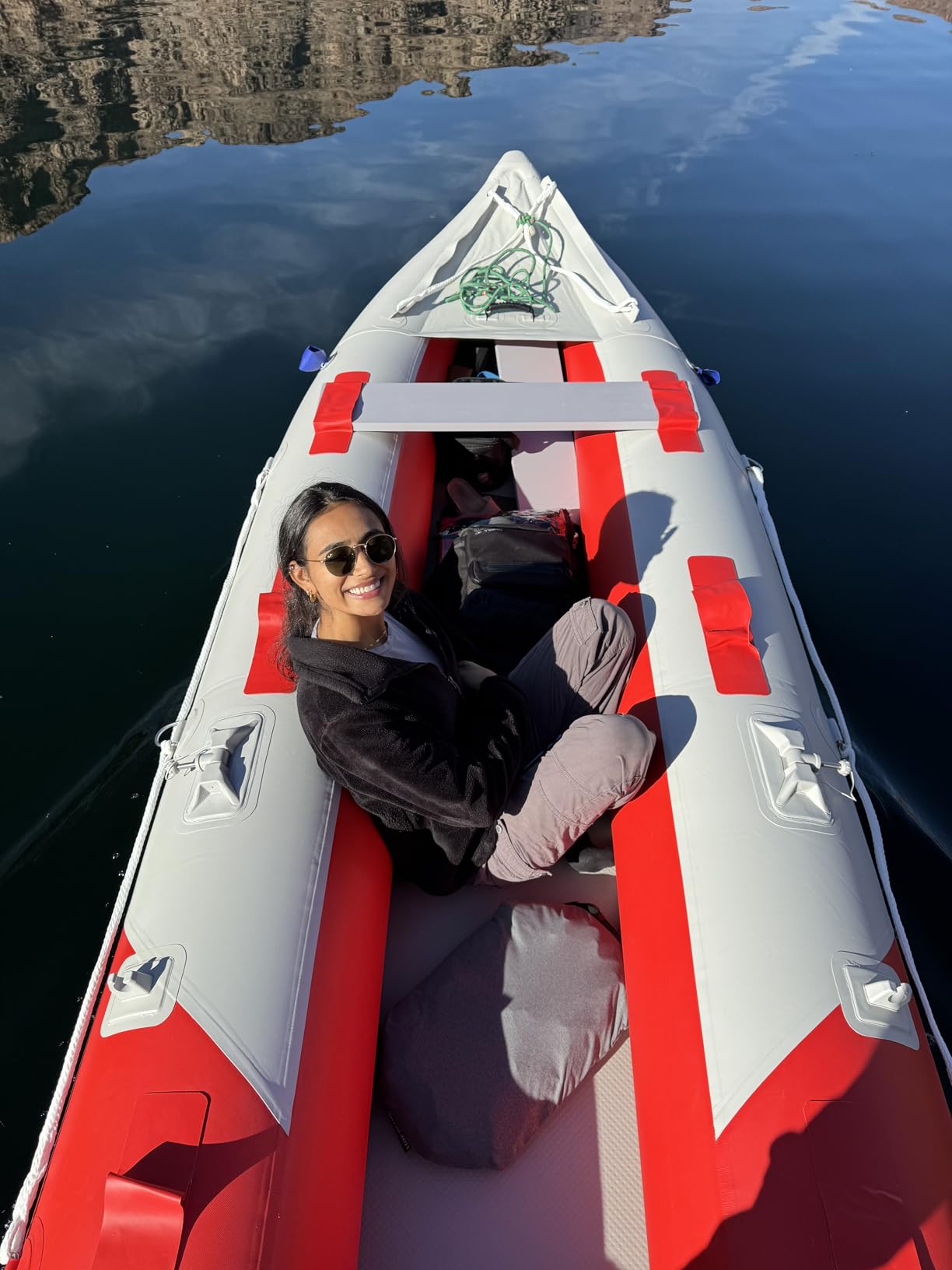 BRIS 14.1 FT Inflatable Kayak Fishing Tender Inflatable Poonton Boat with Air Floor customer photo 2