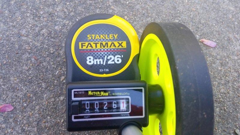 Komelon ML1810 Measuring Wheel for Feet, 6-Inch, Hi-Viz Yellow customer photo 1