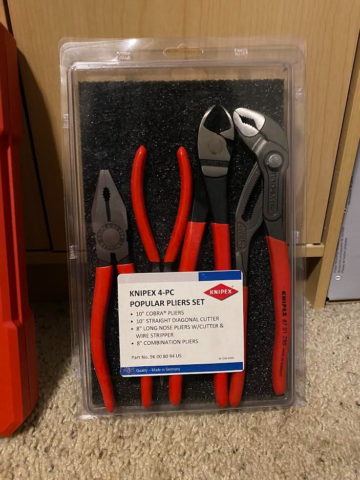 Knipex Tools 9K 00 80 94 US Cobra Combination Cutter and Needle Nose Pliers Set (4 Piece) customer photo 1
