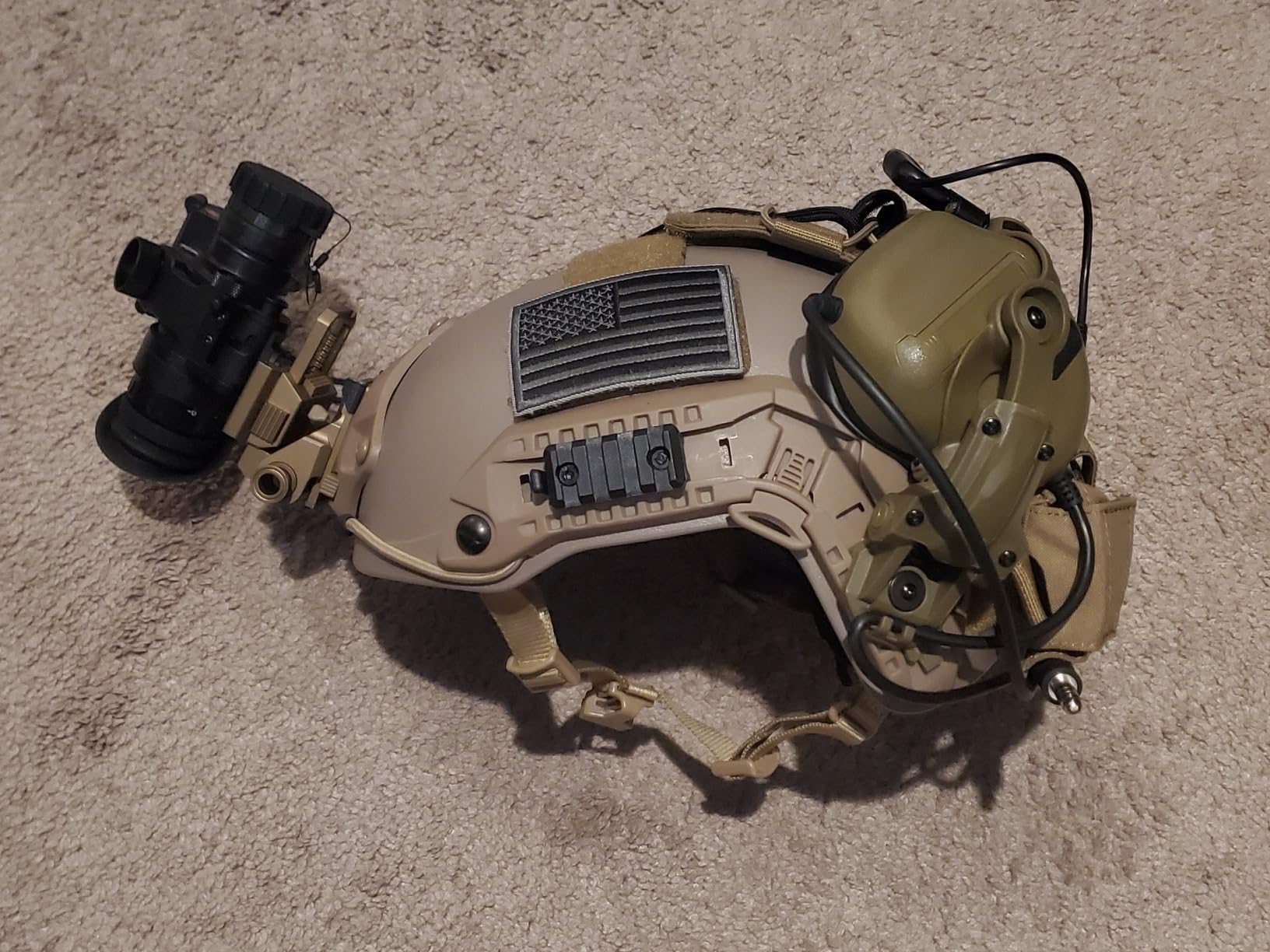 Lancer Tactical Medium - Large Industrial Durable ABS Plastic Constructed Maritime Helmet w/Adjustable 20mm Side Rail Adapter Padding Stickers NVG Shroud Bungee Retention Goggle Clip customer photo 2
