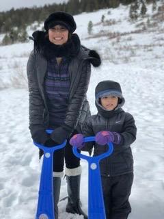Geospace Winter Fun Foldable Snow Scooter, Ski Skooter, Snow Sled Kids Snowboard Multi-Purpose Snow Skate for Ages 8 & Up - Asstd Colors (Red, Blue or Green) (Single LED Light) customer photo 2