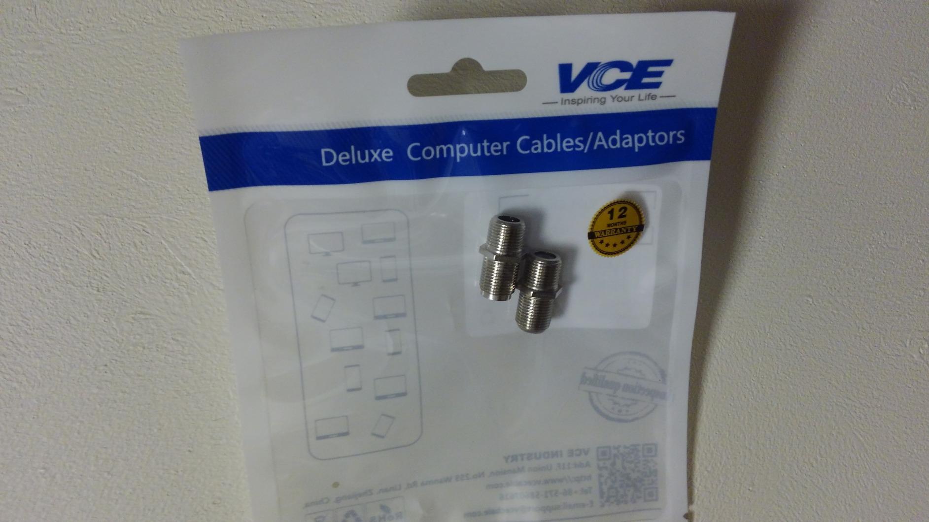 VCE RG6 Coax Cable Connector F-Type Female to Female Gold Plated 5 Pack customer photo 1