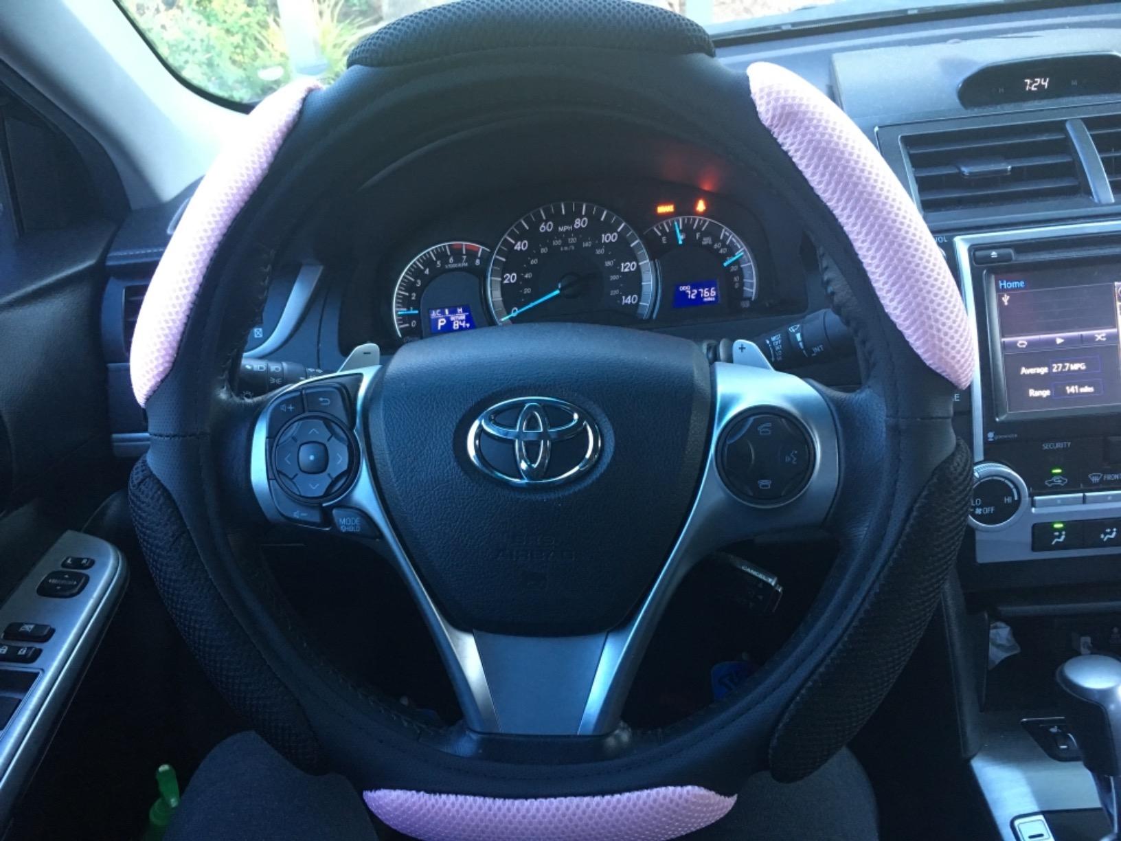 Steering Wheel Cover -Odorless, Cooler Hands in Summer, Warmer Hands in Winter (Black) customer photo 1