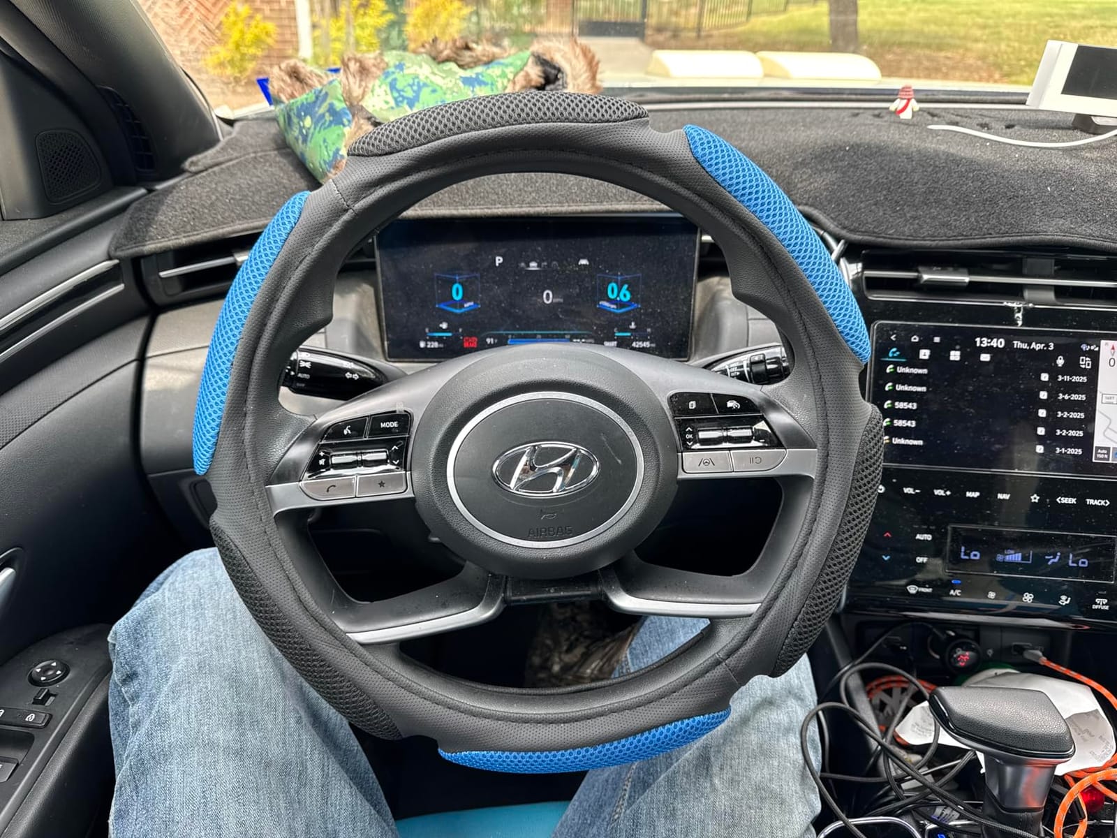 Steering Wheel Cover -Odorless, Cooler Hands in Summer, Warmer Hands in Winter (Black) customer photo 2