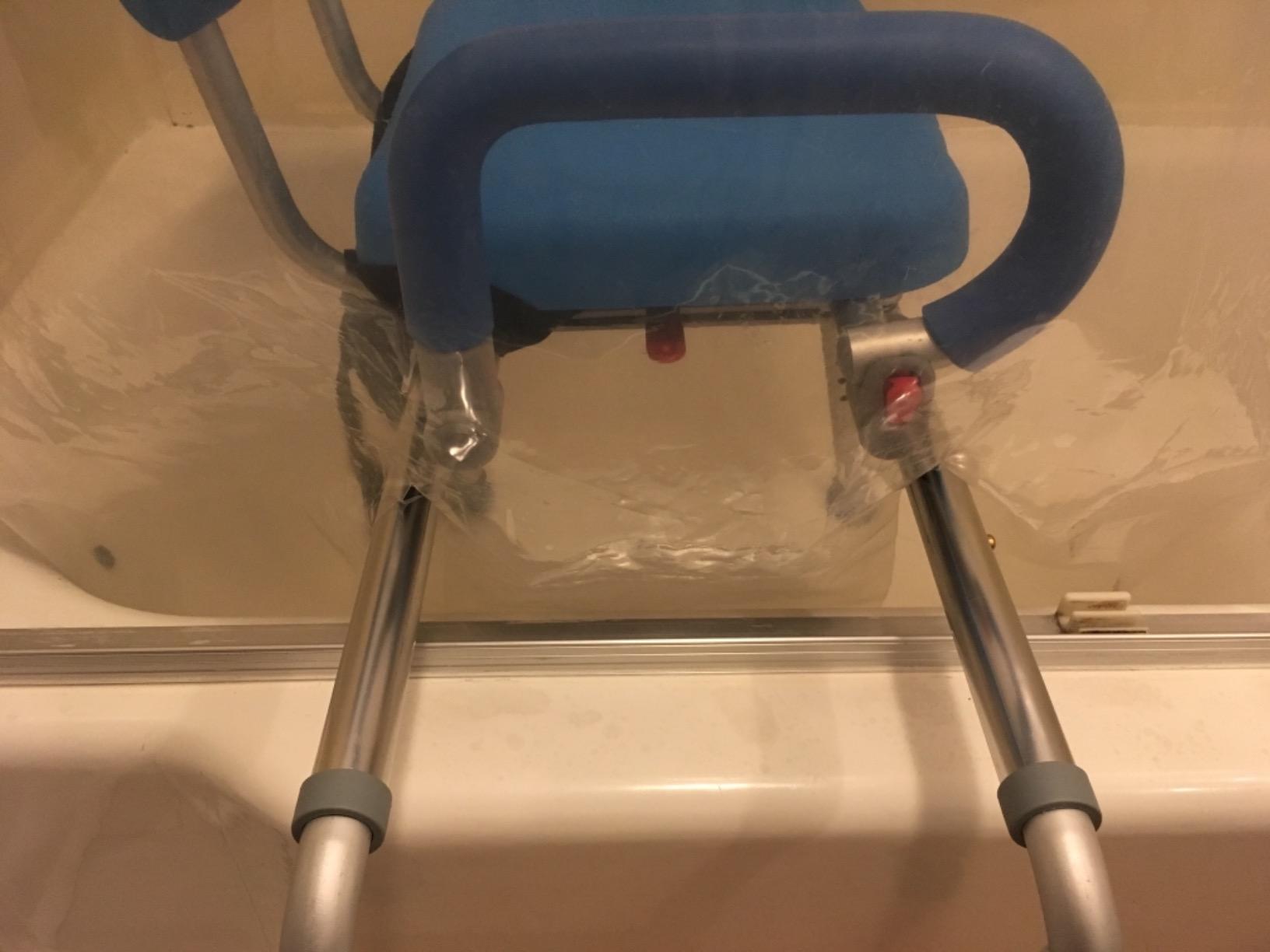 Platinum Health Carousel Sliding Shower Chair Tub Transfer Bench with Swivel Seat, Premium Padded, Pivoting Arms, Adjustable Space Saving Design for Tubs, Inside Shower, for Handicap & Seniors, Blue customer photo 1