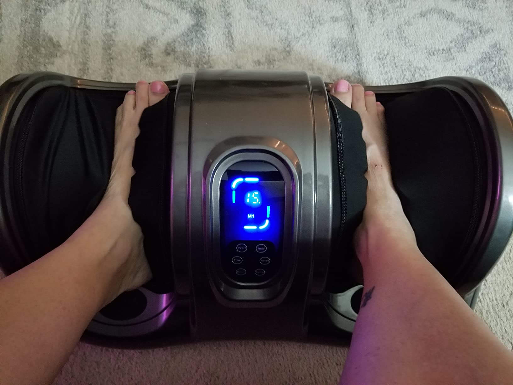 Best Choice Products Shiatsu Foot Massager for Pain Relief, Plantar Fasciitis, Neuropathy, Blood Circulation, Remote Control w/Compact Design - Black customer photo 2
