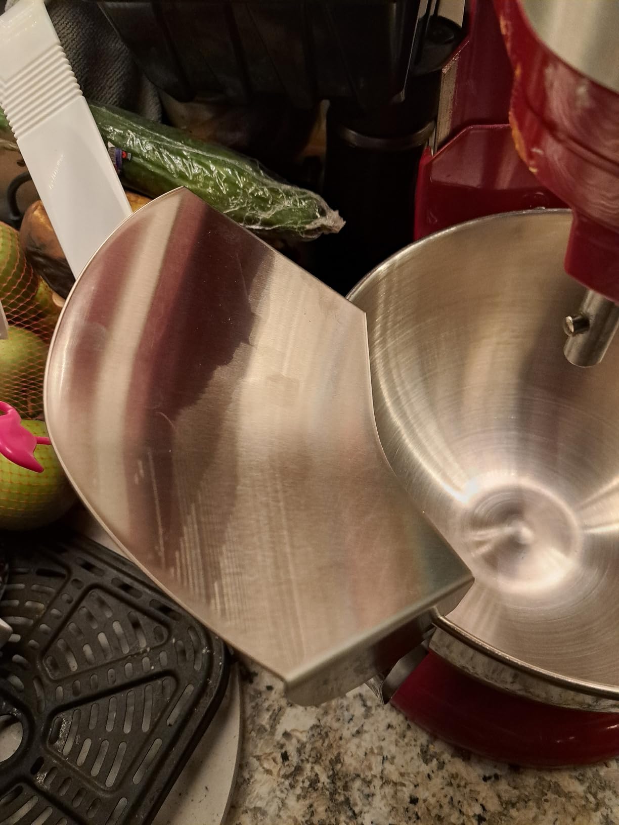 PC-10 Pouring Chute Compatible with KitchenAid Stand Mixer with Stainless Steel Bowl, Silver customer photo 1