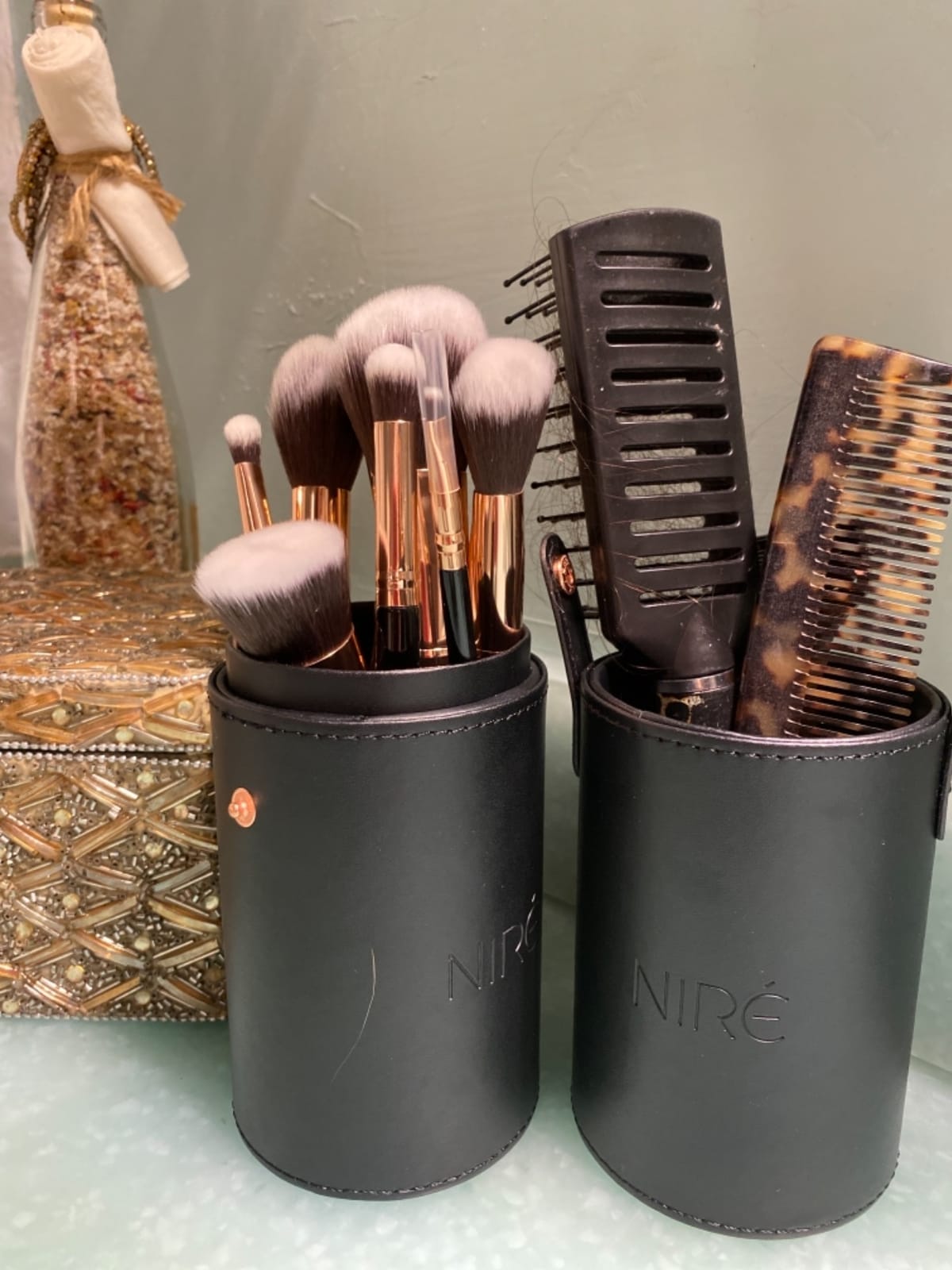 Niré Beauty Professional Makeup Brush Set, 15 Piece Black & Rose Gold customer photo 1