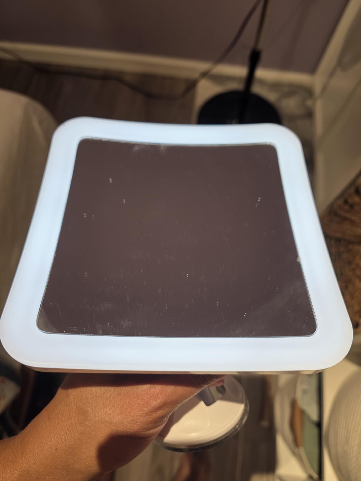 Fancii 10X Magnifying Lighted Makeup Mirror - Daylight LED Vanity Mirror - Compact, Cordless, Locking Suction, 6.5