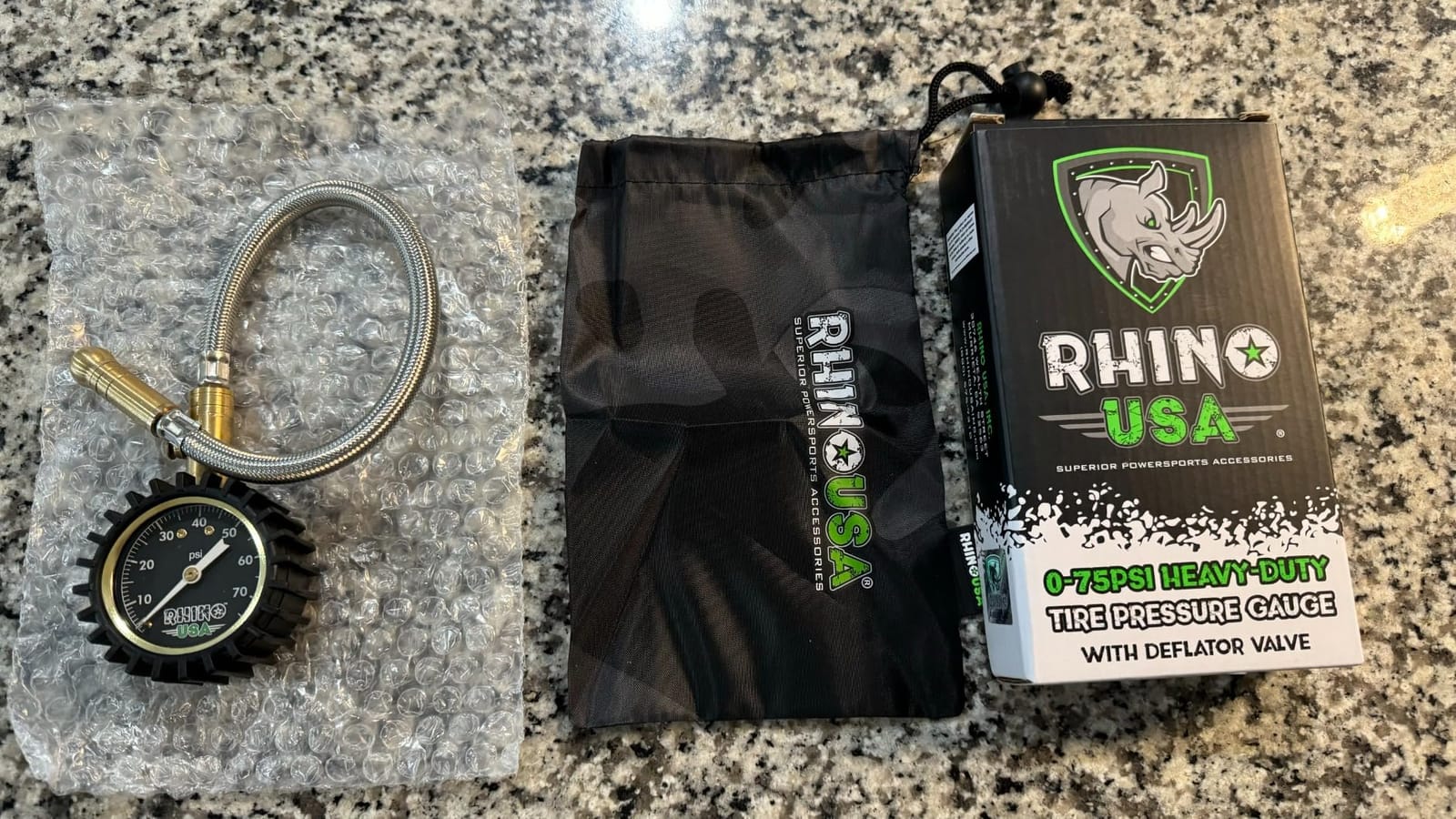 Rhino USA Heavy Duty Tire Pressure Gauge - ANSI Certified Glow Dial | ANSI B40.1 Certified Accurate, Large 2in Glow Dial, 360° Swivel Head, Solid Brass Hardware for Car & Truck Tires. customer photo 2