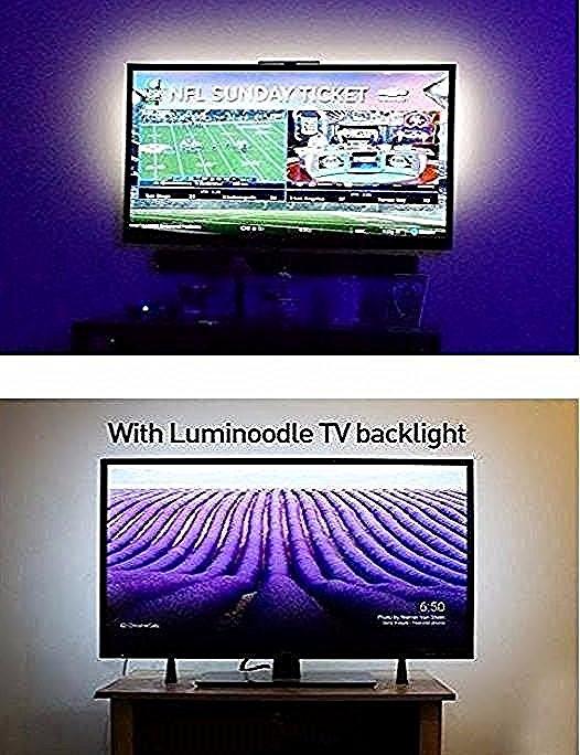 Power Practical LED Lights for TV Backlight, USB Powered TV LED Light Strip W/Bias Ambient Lighting for Home Theater, True White, Size (30