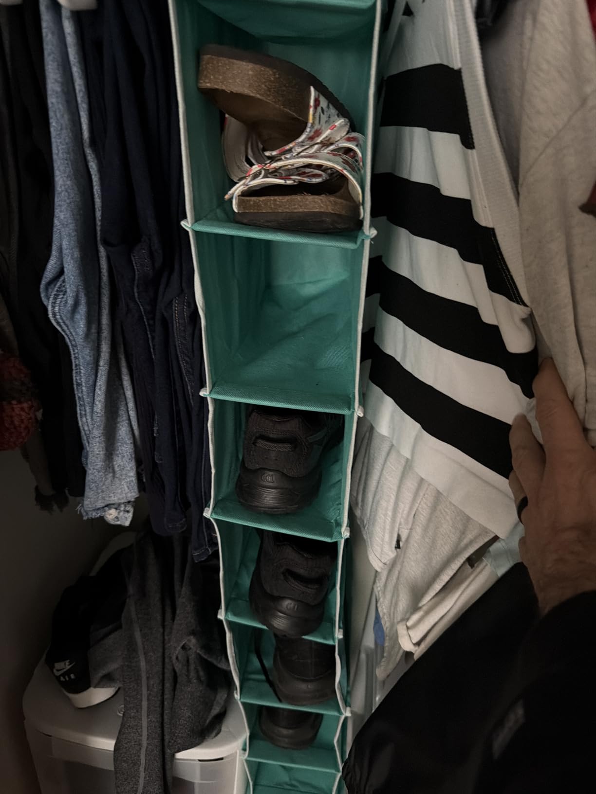 Simple Houseware 10 Shelves Closet Hanging Shoe Organizer, Gray customer photo 1