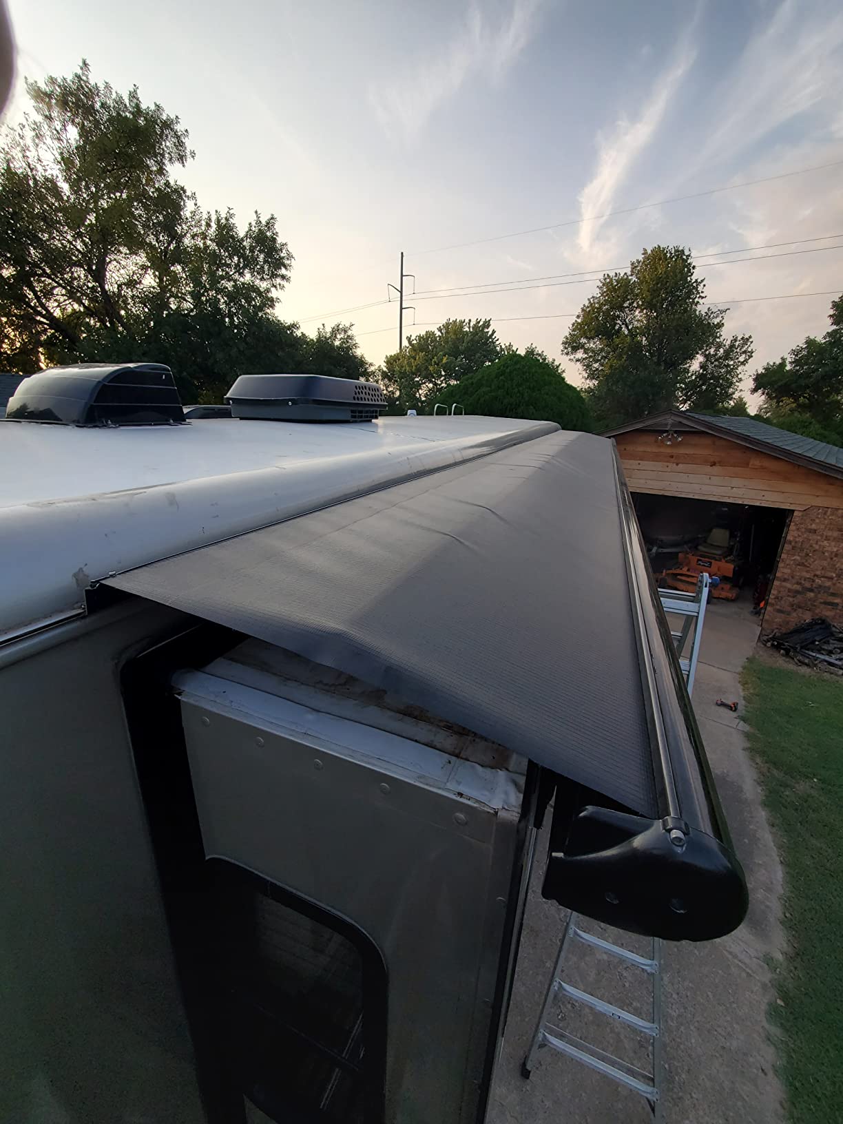 Solera Universal Slide-Topper Replacement Cut-to-Fit Fabric for 5th Wheel RVs, Travel Trailers, Motorhomes, 50' x 48