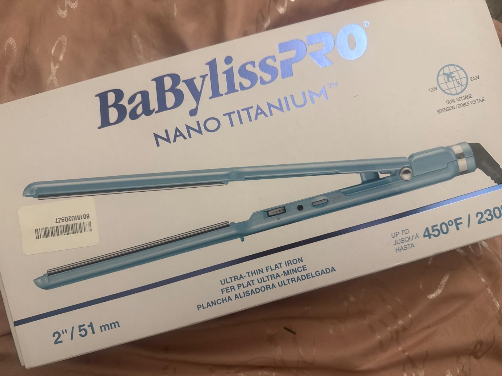 BabylissPRO Nano Titanium Flat Iron Hair Straightener, 2