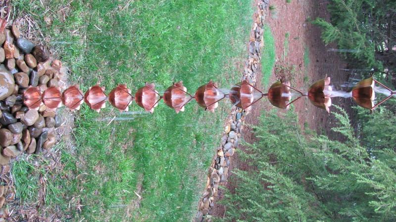 Monarch Rain Chains Pure Copper Lotus Cup Rain Chains for Gutters – 3 ft Extension Decorative Rainchain Outdoor Durable Heavy Duty Gutter Chain Downspout Replacement, Modern Rainchains for Outside customer photo 2
