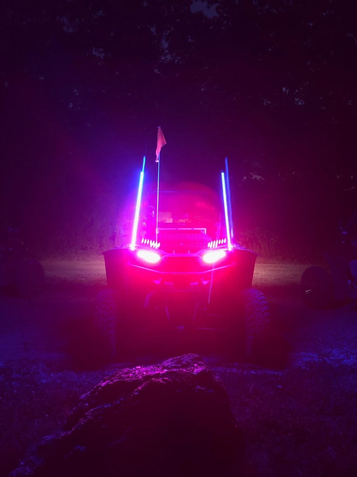 True MODS 5ft RGB LED Whip Light for UTV ATV RF Wireless Remote Antenna | Waterproof, Lighted Whip CB Antenna Pole Stick, USA Flag, For RZR Can-Am Polaris SxS 4x4 Quad Dune Buggy 4 Wheeler customer photo 1