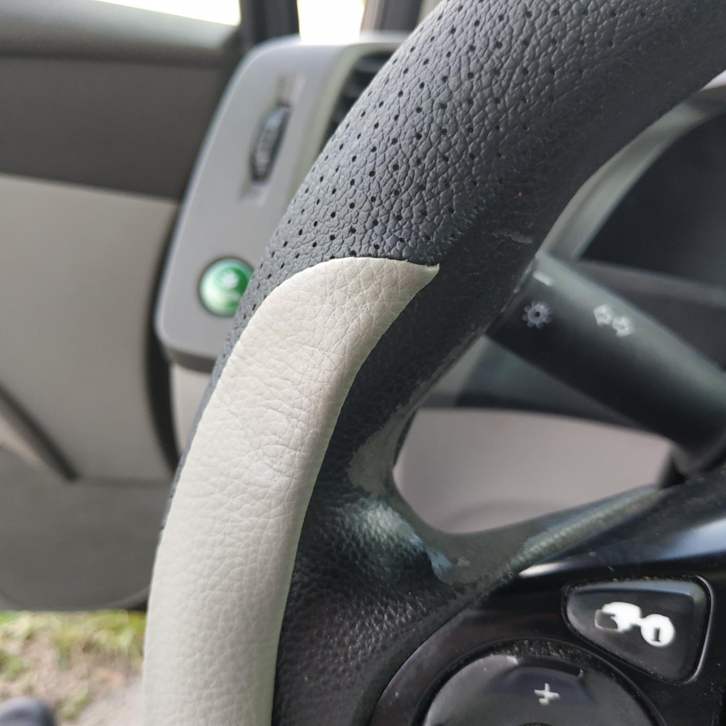 COFIT Breathable Car Steering Wheel Cover 15 inch Auto Universal Leather Wrap Non-Slip Steeringwheel Protector Automotive Interior Accessories, Black (Suit for 14 1/2-15 inch) customer photo 2