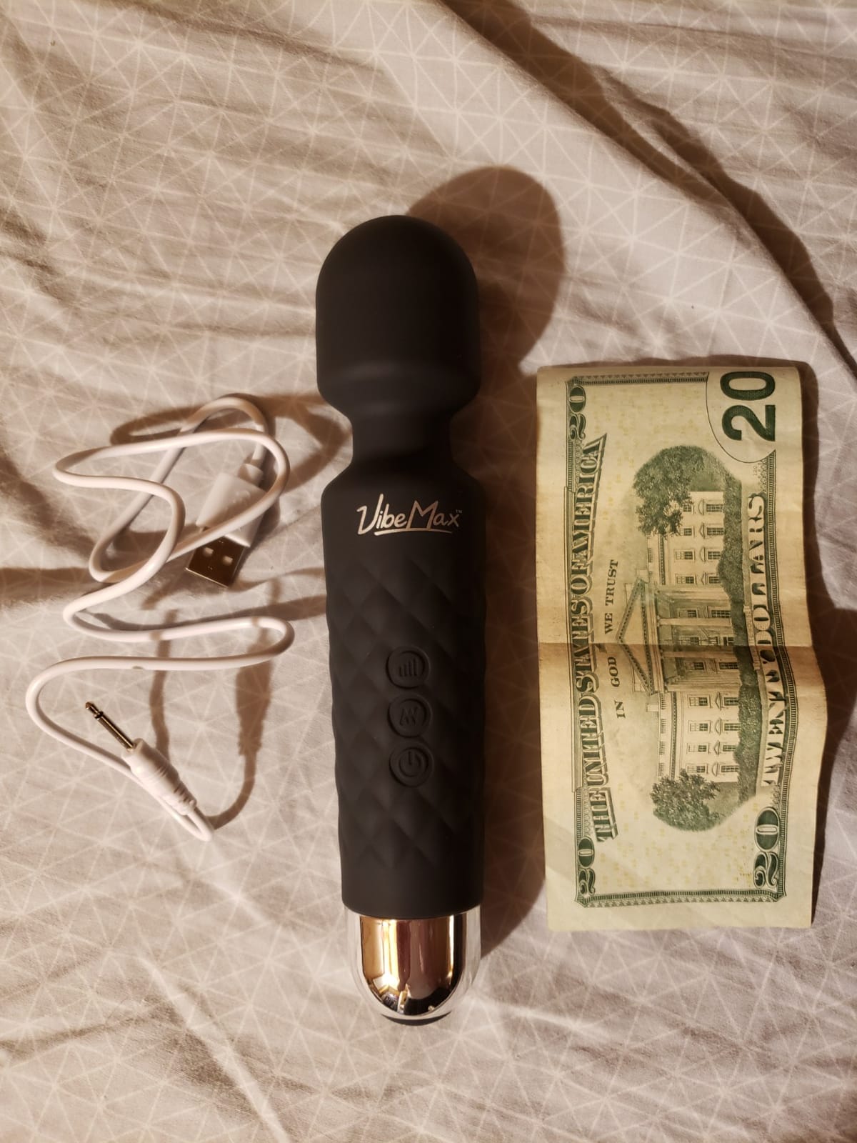 VibeMax Rechargeable Personal Massager - Powerful Multi Speed Vibration - Whisper Quiet - Waterproof - for Muscle Tension Relief in Neck, Back, Shoulders, Legs and Feet - Black customer photo 1
