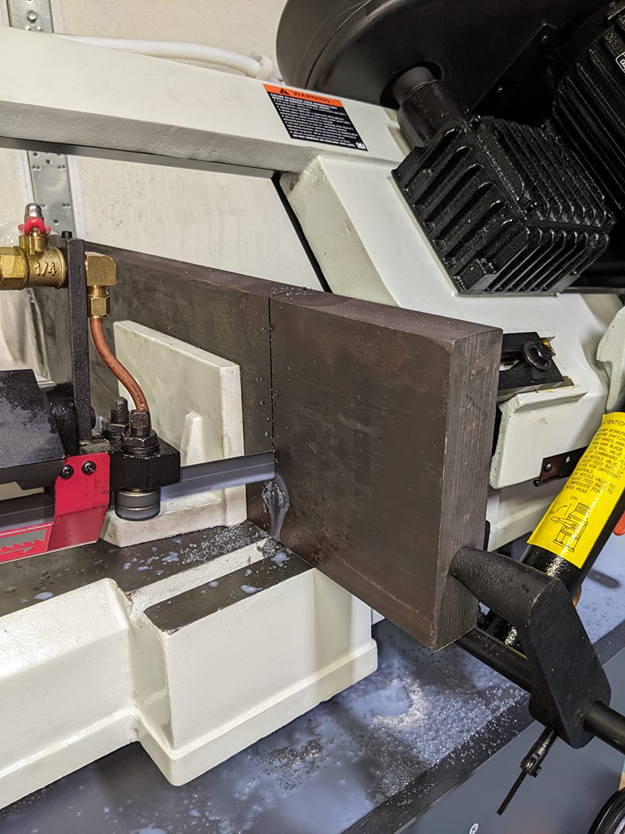 Metal Cutting Band Saw, 9 in Round KAKA INDUSTRIAL BS-912B | 7 x 12 in rectangular capacity and 115V motor Hydraulic downfeed with four blade speeds customer photo 2