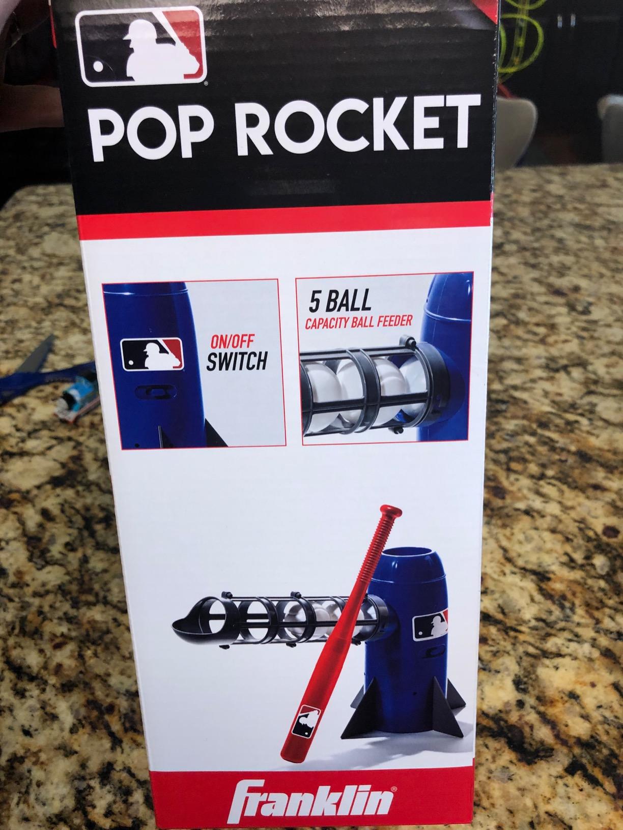 Franklin Sports Pop Rocket Baseball Hitting Training Aid | Automatic Pitches Every 7 Seconds, Includes 5 Baseballs + Bat, Builds Hand-Eye Coordination, For First-Time Players customer photo 1