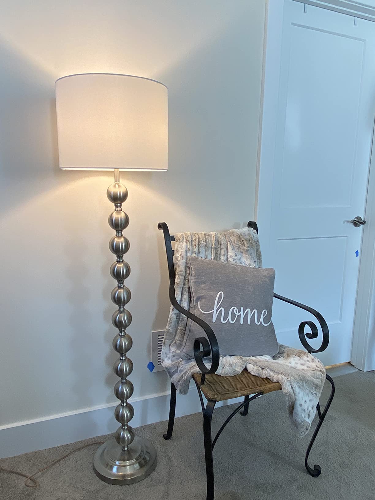 SAFAVIEH Lighting Collection Reflections Modern Farmhouse Stacked Ball Brass 59-inch Living Room Bedroom Home Office Standing Floor Lamp (LED Bulb Included) customer photo 2
