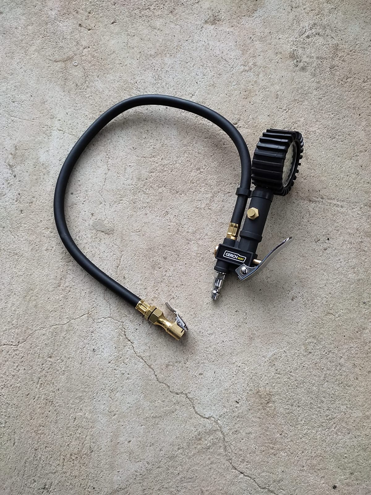 Air Chuck with Tire Pressure Gauge and Inflator for Air Compressor 100 PSI | ±2% Accuracy, Glow Dial, Improved 360° Air Chuck, 20-inch Hose, Dual Chuck, ¼ NPT Quick Connector, 3 in 1 Tool customer photo 2