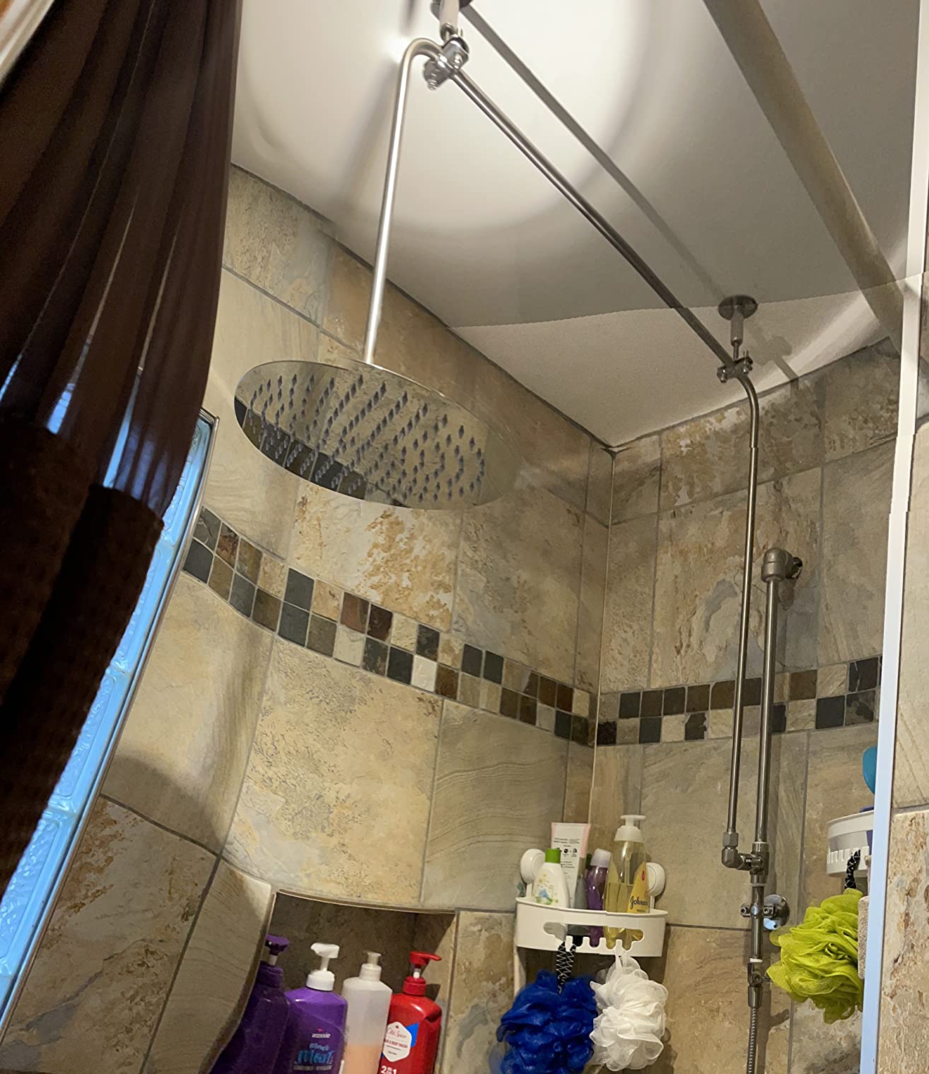 Voolan Rain Shower Head, High Flow Large Rainfall Showerhead Made of All Metal Stainless Steel, Waterfall Body Covering, Universal Wall and Ceiling Mount (12 Inch, Chrome) customer photo 2