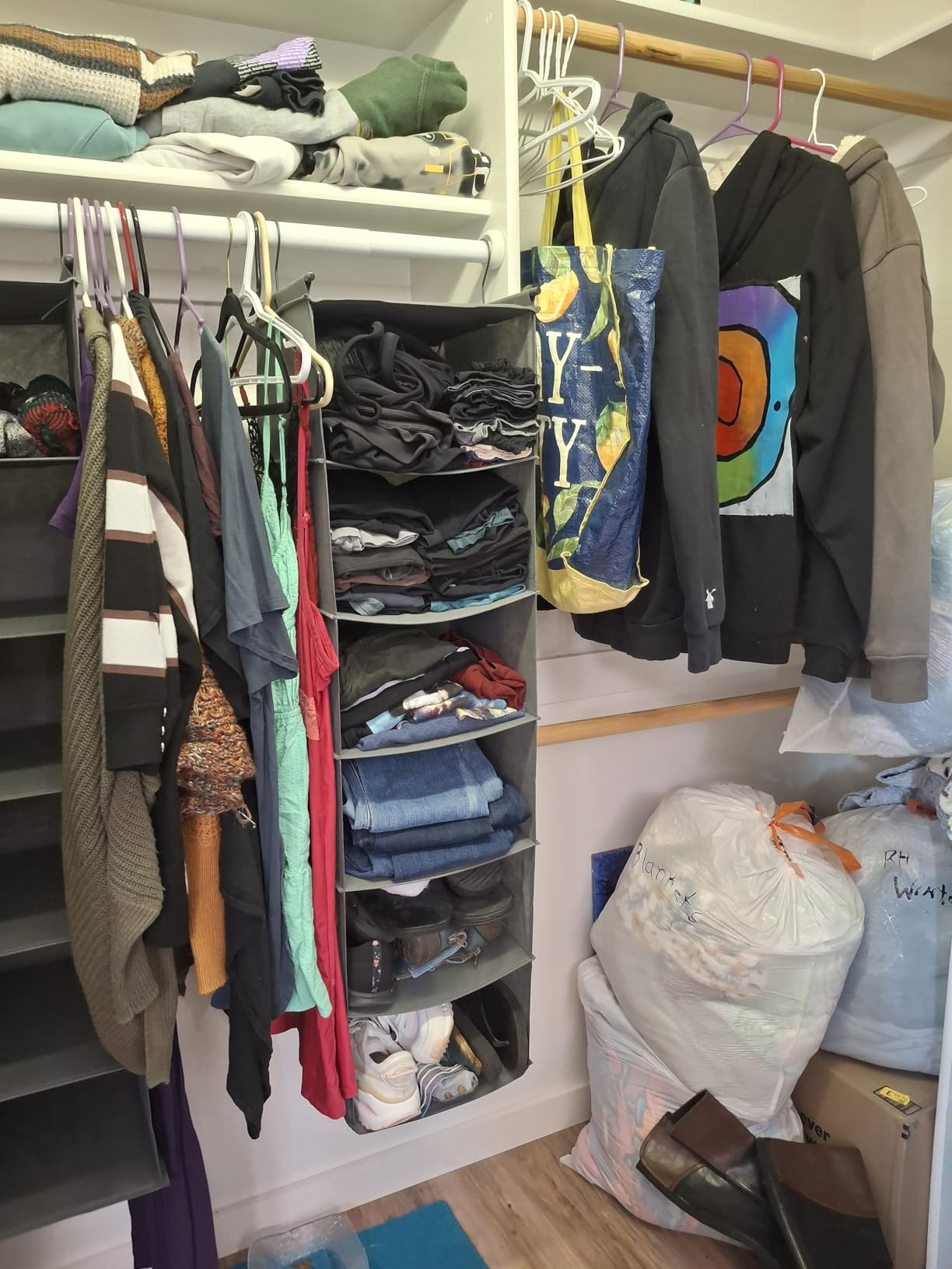 MAX Houser 6 Tier Hanging Closet Organizer with 2 Sturdy Hooks, Grey customer photo 2