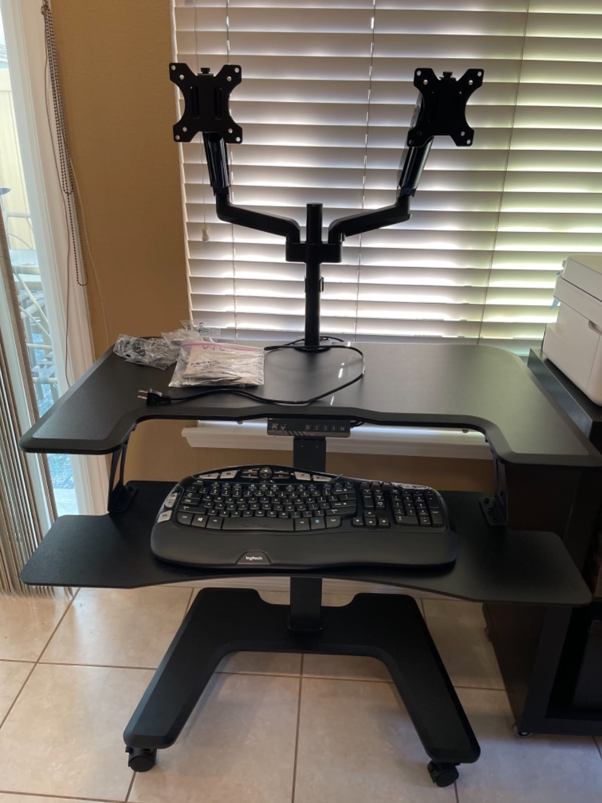 VIVO Black Electric 36 in Dual Platform Standing Desk Cart, DESK-V111VT customer photo 1